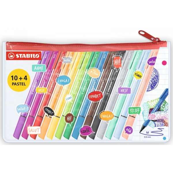 Stylo feutre pointe fine - STABILO Point 88 - Pochette x 10 stylos