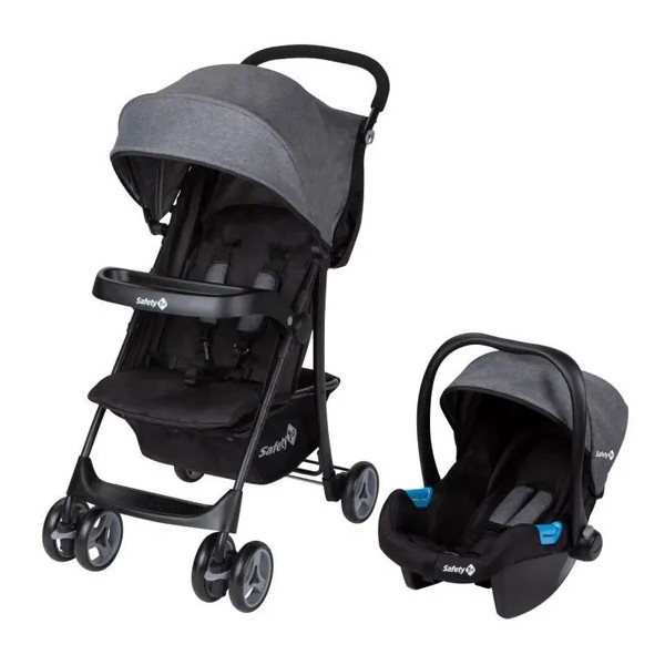 SAFETY 1ST Poussette 2 en 1 ultra compacte Nice Ride, Pack poussette +  Cosi, 4 roues, Black Chic